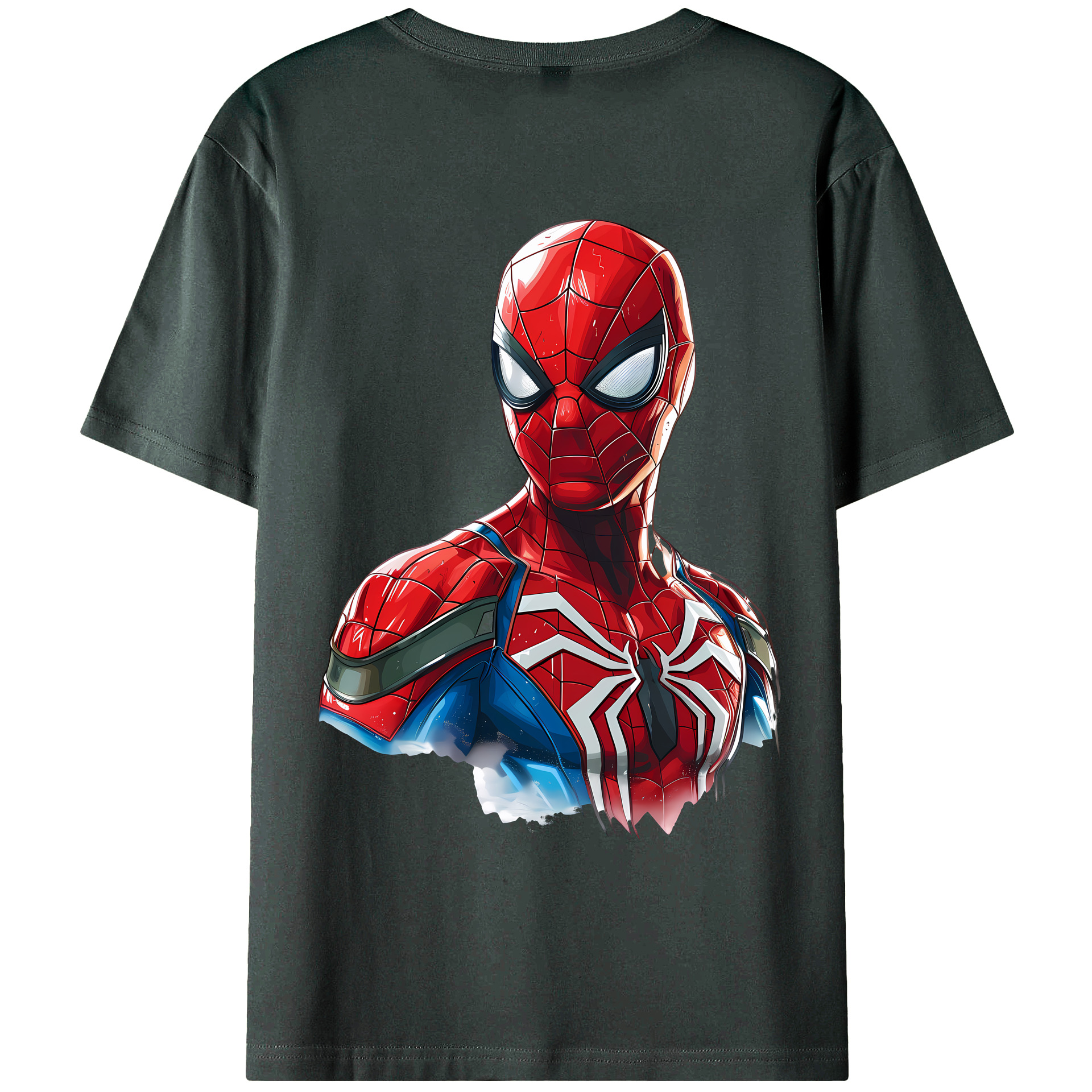 （画像用） Spider Man スパイダーマン 綿100％ メンズ半袖Tシャツ（バックプリント） 通気性